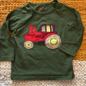 Baby Boden tractor appliqué green T-shirt 12-18